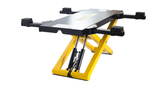 ELEVADOR HIDRAULICO RODANTE 3000KG, TOPES PARA BOMBA Y RUEDAS PIVOTANTES CMO